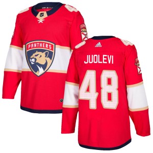 Men's Florida Panthers Olli Juolevi Adidas Authentic Home Jersey - Red