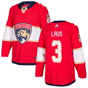 Men's Florida Panthers Paul Laus Adidas Authentic Home Jersey - Red