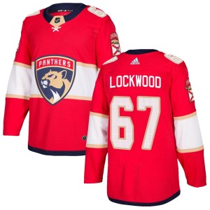 Men's Florida Panthers William Lockwood Adidas Authentic Home Jersey - Red