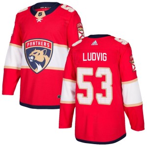 Men's Florida Panthers John Ludvig Adidas Authentic Home Jersey - Red