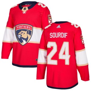 Men's Florida Panthers Justin Sourdif Adidas Authentic Home Jersey - Red