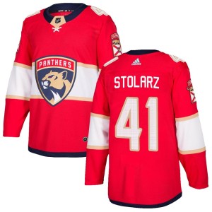 Men's Florida Panthers Anthony Stolarz Adidas Authentic Home Jersey - Red
