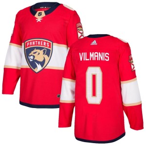 Men's Florida Panthers Sandis Vilmanis Adidas Authentic Home Jersey - Red