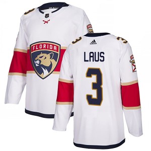Men's Florida Panthers Paul Laus Adidas Authentic Away Jersey - White