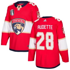 Men's Florida Panthers Donald Audette Adidas Authentic Home 2023 Stanley Cup Final Jersey - Red