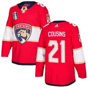 Men's Florida Panthers Nick Cousins Adidas Authentic Home 2023 Stanley Cup Final Jersey - Red
