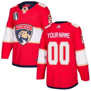 Men's Florida Panthers Custom Adidas Authentic Home 2023 Stanley Cup Final Jersey - Red