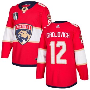 Men's Florida Panthers Jonah Gadjovich Adidas Authentic Home 2023 Stanley Cup Final Jersey - Red