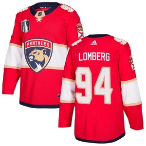 Men's Florida Panthers Ryan Lomberg Adidas Authentic Home 2023 Stanley Cup Final Jersey - Red