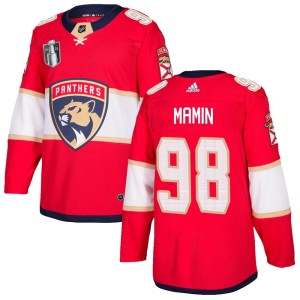 Men's Florida Panthers Maxim Mamin Adidas Authentic Home 2023 Stanley Cup Final Jersey - Red