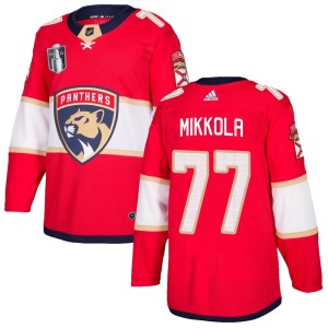 Men's Florida Panthers Niko Mikkola Adidas Authentic Home 2023 Stanley Cup Final Jersey - Red