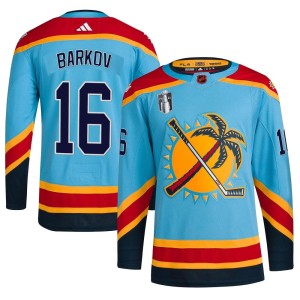 Youth Florida Panthers Aleksander Barkov Adidas Authentic Reverse Retro 2.0 2023 Stanley Cup Final Jersey - Light Blue
