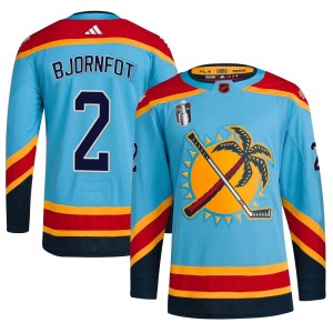 Youth Florida Panthers Tobias Bjornfot Adidas Authentic Reverse Retro 2.0 2023 Stanley Cup Final Jersey - Light Blue
