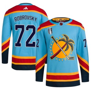 Youth Florida Panthers Sergei Bobrovsky Adidas Authentic Reverse Retro 2.0 2023 Stanley Cup Final Jersey - Light Blue