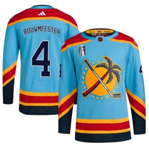 Youth Florida Panthers Jay Bouwmeester Adidas Authentic Reverse Retro 2.0 2023 Stanley Cup Final Jersey - Light Blue