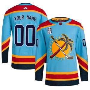 Youth Florida Panthers Custom Adidas Authentic Reverse Retro 2.0 2023 Stanley Cup Final Jersey - Light Blue