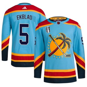 Youth Florida Panthers Aaron Ekblad Adidas Authentic Reverse Retro 2.0 2023 Stanley Cup Final Jersey - Light Blue
