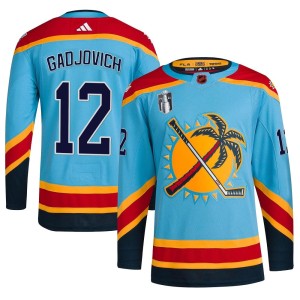 Youth Florida Panthers Jonah Gadjovich Adidas Authentic Reverse Retro 2.0 2023 Stanley Cup Final Jersey - Light Blue