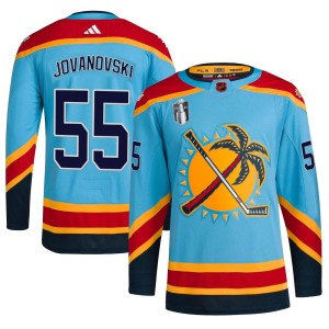 Youth Florida Panthers Ed Jovanovski Adidas Authentic Reverse Retro 2.0 2023 Stanley Cup Final Jersey - Light Blue