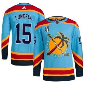 Youth Florida Panthers Anton Lundell Adidas Authentic Reverse Retro 2.0 2023 Stanley Cup Final Jersey - Light Blue