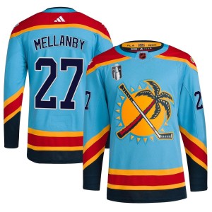 Youth Florida Panthers Scott Mellanby Adidas Authentic Reverse Retro 2.0 2023 Stanley Cup Final Jersey - Light Blue
