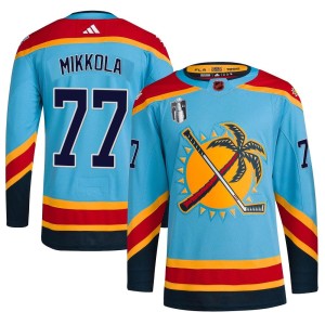 Youth Florida Panthers Niko Mikkola Adidas Authentic Reverse Retro 2.0 2023 Stanley Cup Final Jersey - Light Blue