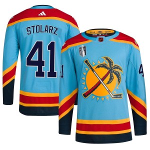 Youth Florida Panthers Anthony Stolarz Adidas Authentic Reverse Retro 2.0 2023 Stanley Cup Final Jersey - Light Blue