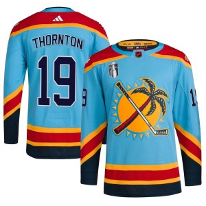 Youth Florida Panthers Joe Thornton Adidas Authentic Reverse Retro 2.0 2023 Stanley Cup Final Jersey - Light Blue