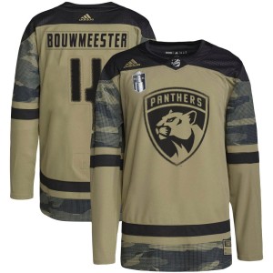Men's Florida Panthers Jay Bouwmeester Adidas Authentic Military Appreciation Practice 2023 Stanley Cup Final Jersey - Camo