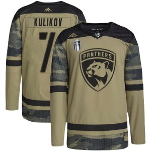 Men's Florida Panthers Dmitry Kulikov Adidas Authentic Military Appreciation Practice 2023 Stanley Cup Final Jersey - Camo