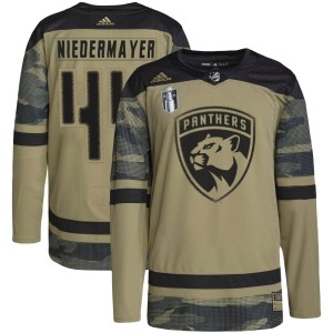 Men's Florida Panthers Rob Niedermayer Adidas Authentic Military Appreciation Practice 2023 Stanley Cup Final Jersey - Camo