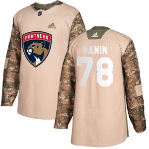 Men's Florida Panthers Maxim Mamin Adidas Authentic Veterans Day Practice Jersey - Camo
