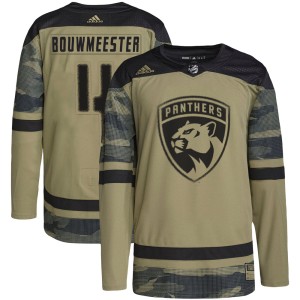 Men's Florida Panthers Jay Bouwmeester Adidas Authentic Military Appreciation Practice Jersey - Camo