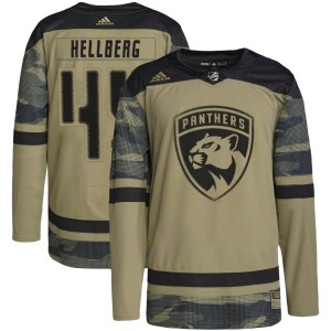 Men's Florida Panthers Magnus Hellberg Adidas Authentic Military Appreciation Practice Jersey - Camo