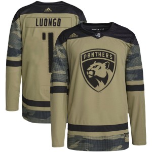 Men's Florida Panthers Roberto Luongo Adidas Authentic Military Appreciation Practice Jersey - Camo