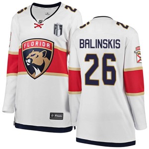 Women's Florida Panthers Uvis Balinskis Fanatics Branded Breakaway Away 2023 Stanley Cup Final Jersey - White