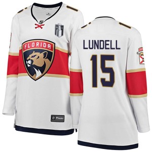 Women's Florida Panthers Anton Lundell Fanatics Branded Breakaway Away 2023 Stanley Cup Final Jersey - White