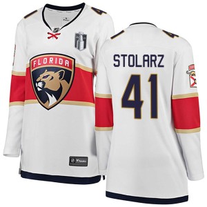 Women's Florida Panthers Anthony Stolarz Fanatics Branded Breakaway Away 2023 Stanley Cup Final Jersey - White