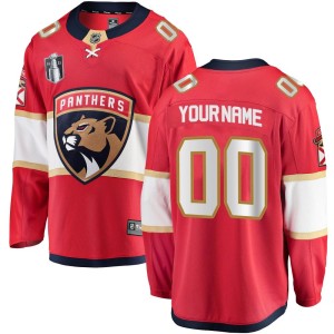 Youth Florida Panthers Custom Fanatics Branded Breakaway Home 2023 Stanley Cup Final Jersey - Red