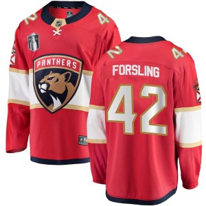 Youth Florida Panthers Gustav Forsling Fanatics Branded Breakaway Home 2023 Stanley Cup Final Jersey - Red