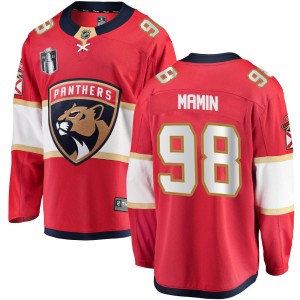 Youth Florida Panthers Maxim Mamin Fanatics Branded Breakaway Home 2023 Stanley Cup Final Jersey - Red