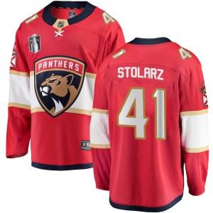 Youth Florida Panthers Anthony Stolarz Fanatics Branded Breakaway Home 2023 Stanley Cup Final Jersey - Red