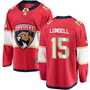 Men's Florida Panthers Anton Lundell Fanatics Branded Breakaway Home Jersey - Red