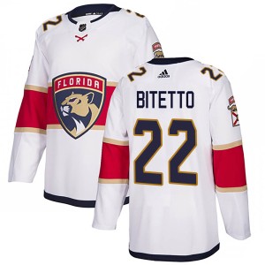 Youth Florida Panthers Anthony Bitetto Adidas Authentic Away Jersey - White