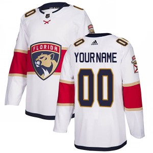 Youth Florida Panthers Custom Adidas Authentic Away Jersey - White