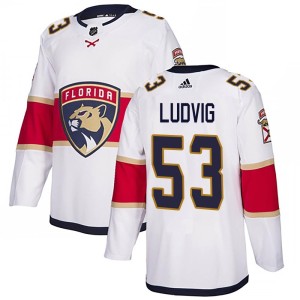 Youth Florida Panthers John Ludvig Adidas Authentic Away Jersey - White