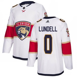 Youth Florida Panthers Anton Lundell Adidas Authentic Away Jersey - White