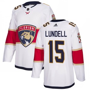 Youth Florida Panthers Anton Lundell Adidas Authentic Away Jersey - White