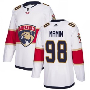 Youth Florida Panthers Maxim Mamin Adidas Authentic Away Jersey - White