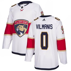 Youth Florida Panthers Sandis Vilmanis Adidas Authentic Away Jersey - White